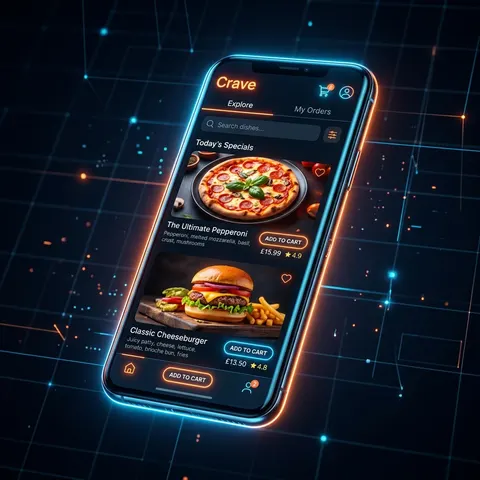Branded restaurant delivery app with menu, promotions, and order tracking