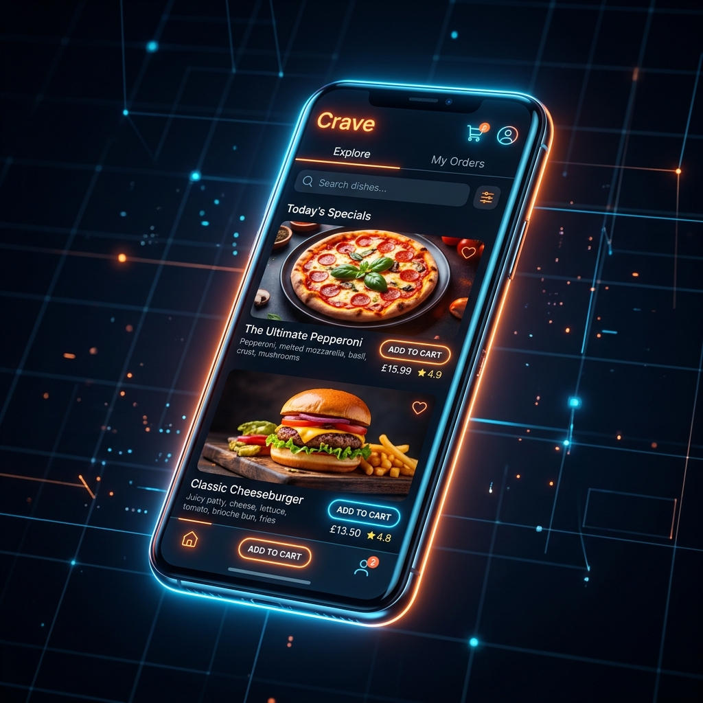 Quarey branded restaurant delivery app — mobile ordering interface for restaurants in Pakistan